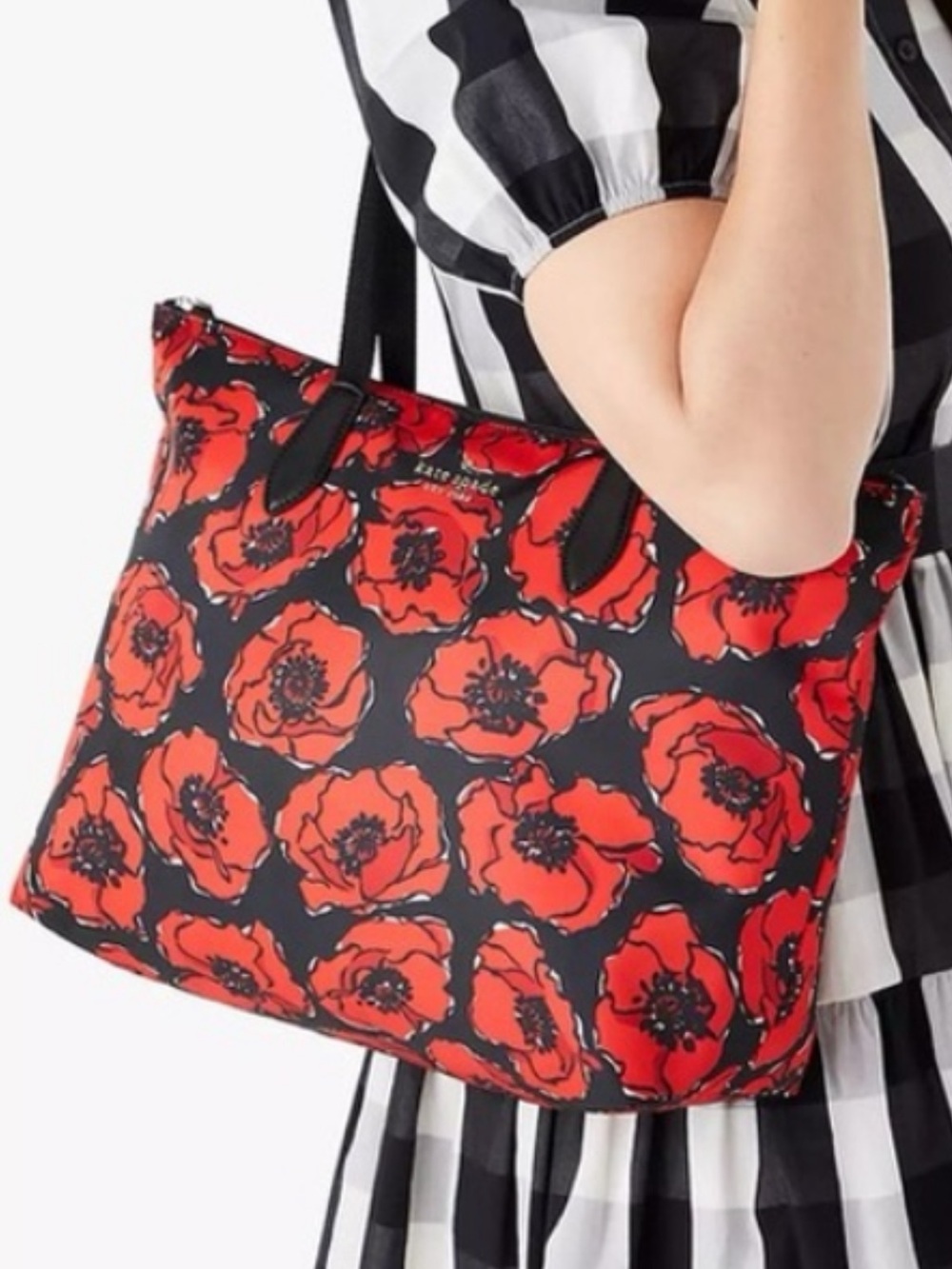 ♠️ NWOT kate spade Mel poppy print tote with wristlet - Picture 2 of 4